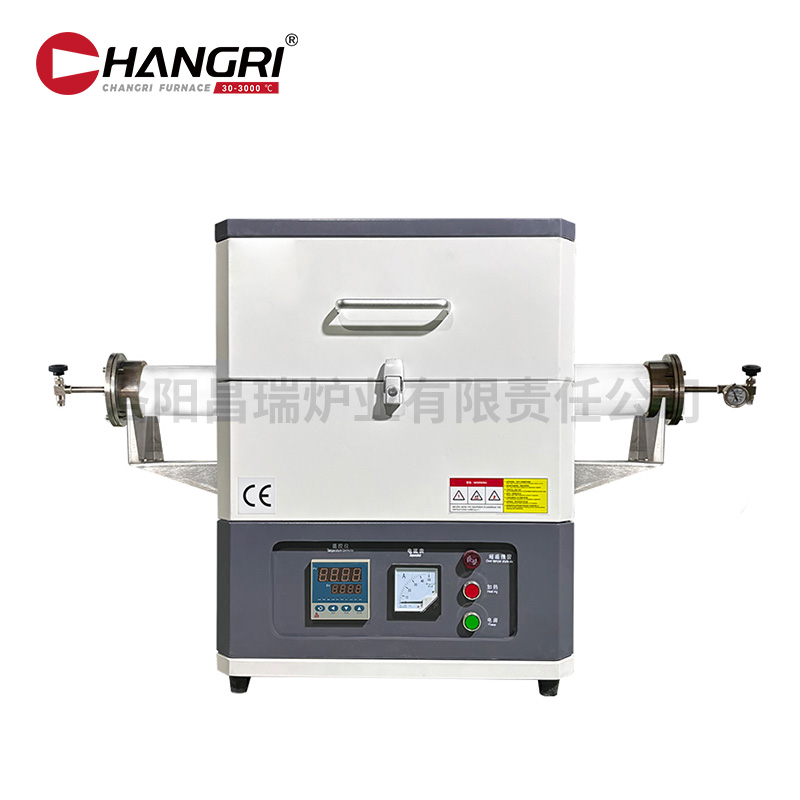 管式爐1200℃管（guǎn）徑100加熱區300電阻絲加熱新（xīn）配色灰白